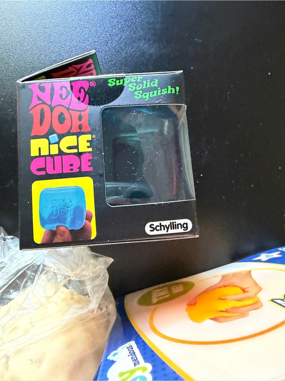 Lot of 3 New Jumbo Squishy Peanut Squeeze Cheese Nee Doh Nice Cube Toymendous - Picture 7 of 7